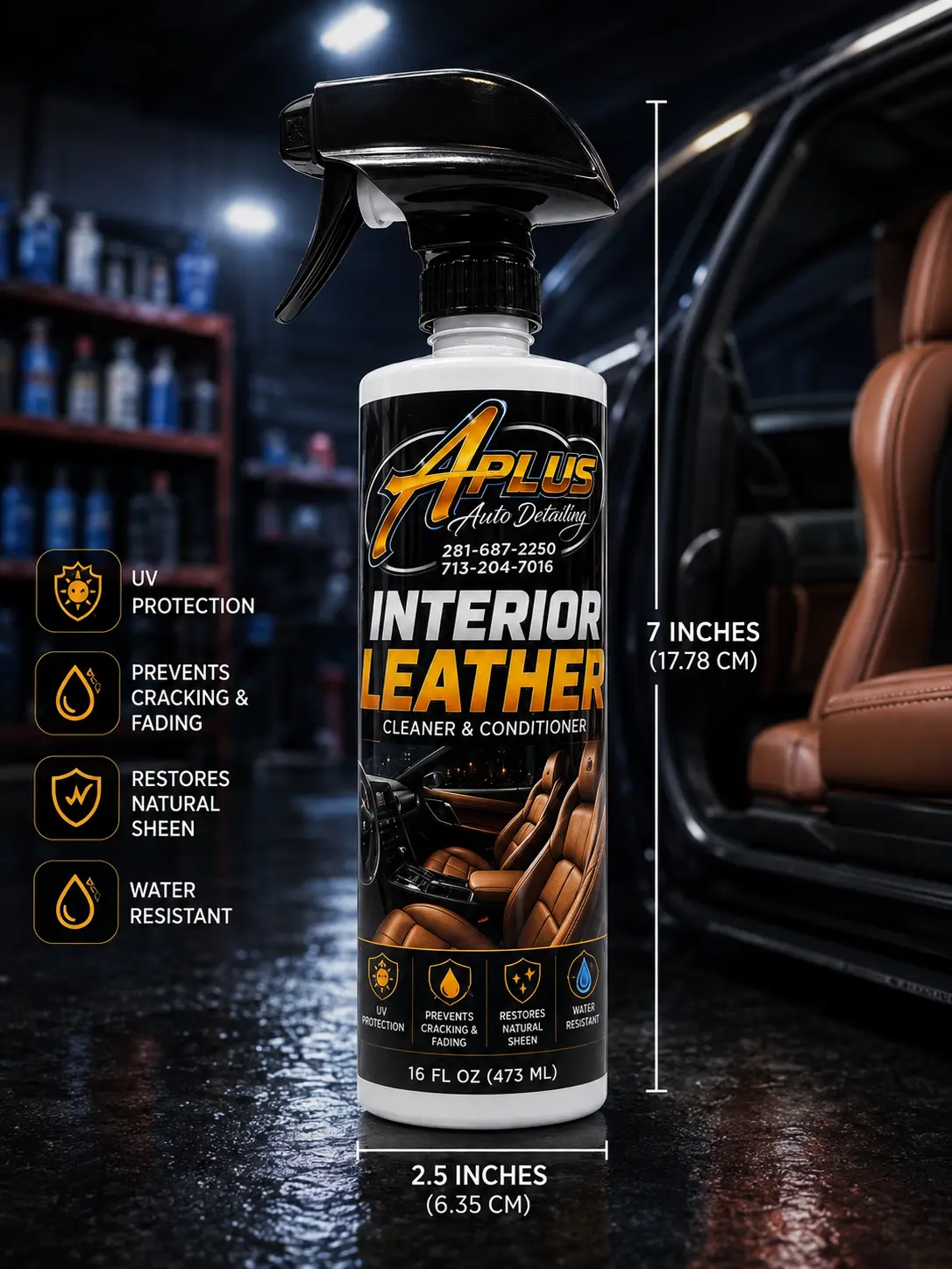 Automotive Leather Care Accessory for Vehicle Interior Maintenance & Cleaning