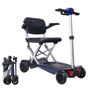 Powered Lightweight Manual Folding Mobility Scooter M2020 for Adults and Seniors, Blue/Red