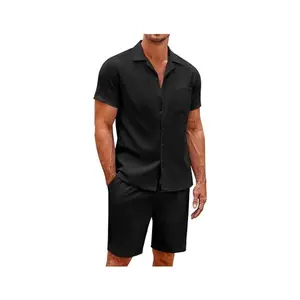 COOFANDY Men's 2 Pieces Casual Beach Outfits Short Sleeve Button Down Shirts Summer Short Set