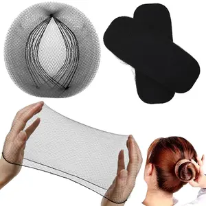 Hair Net 100 count,  20 Inches Elasticity Invisible Elastic Mesh Wig Nets for Hair Bun Making Ballet Dancer Kitchen  Serive (Black)