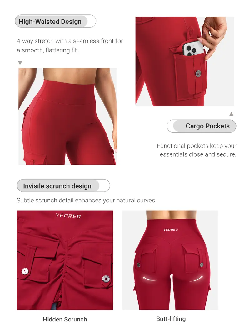 YEOREO CoreFlex Women's Leggings - High Waisted, Hidden Scrunch, Flare Leg, Cargo Pockets, No Front Seam, Buttery Soft, UV-Protective, 28"/30"/32"/34" Inseam for Yoga, Gym, Leggings Women,outdoorfun YEOREO CoreFlex Women's Leggings - High Waisted, Hidden Scrunch, Flare Leg, Cargo Pockets, No Front Seam, Buttery Soft, UV-Protective, 28"/30"/32"/34" Inseam for Yoga, Gym, Leggings Women,outdoorfun