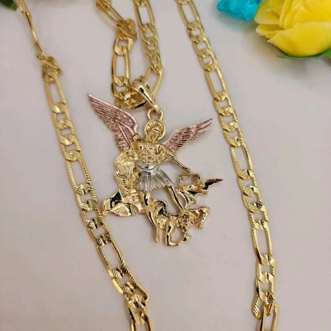 saint Michael's figaro chain gold-plated saint Michael's figaro chain gold-plated