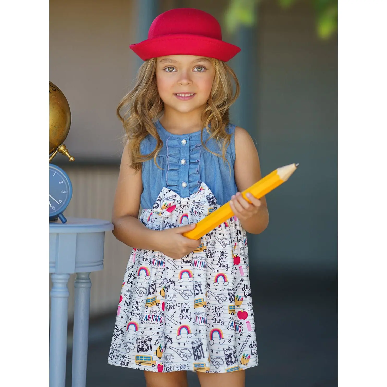 Do Your Thing Doodle Chambray Bodice Dress