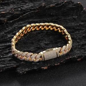 10mm ORP IceZC Bubble Zircon Bracelet, Hip-Hop Inspired Unisex Jewelry Accessory, Ideal Couple Gift, Unisex Appeal