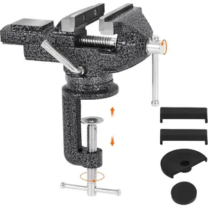 Universal Bench Vise, 3.15 Inch Table Clamp, 360- Swivel Base, Small  Vice, Clamp- Tool for Woodworking,  Conduit, Small DIY Projects, Craft Creation, Sculpting and Modeling