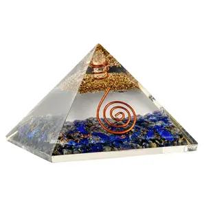 Large Glow-in-Dark Orgonite Pyramid - Religious Home Decor, Positive Energy Healing Accessory