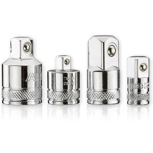 70007-4- Socket Adapter and Reducer Set - 1/4-Inch, 3/8-Inch, & 1/2-Inch Ratchet/Socket Set Extension/Conversion Kit -  Chrome Vanadium Steel with Mirror Finish