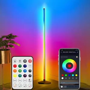 Smart Rgbw LED Corner Floor Lamp, Remote & APP Control, 16 Million Color Changing, Music Sync, Ideal for Living Room Ambiance Lighting