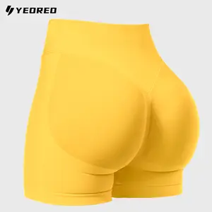 YEOREO SoftHue Seamless Workout Gym Shorts for Women Butt Lifting Hidden Scrunch  4.5" Impact Shorts Yoga Clothes Greenish