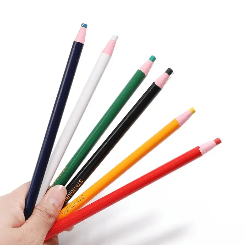 6pcs Crayon Marker, Colorful Cut-Free Sewing Tailor's Chalk Pencils Fabric Marker Pen for Tailor Sewing Accessories and Supplies