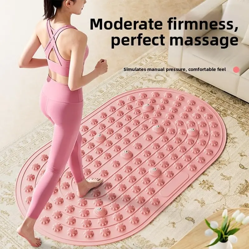 TPE Soft Stimulation Walking Mat with 11 Built-in Magnets, Non-Slip Portable Acupoint Pad for Indoor Stationary Walking, Ease Aches From Long Standing | Foot Reflexology Mat, Home Jogging Mat, Foot Pain Relief Acupressure Mat, Home Fitness Supplies