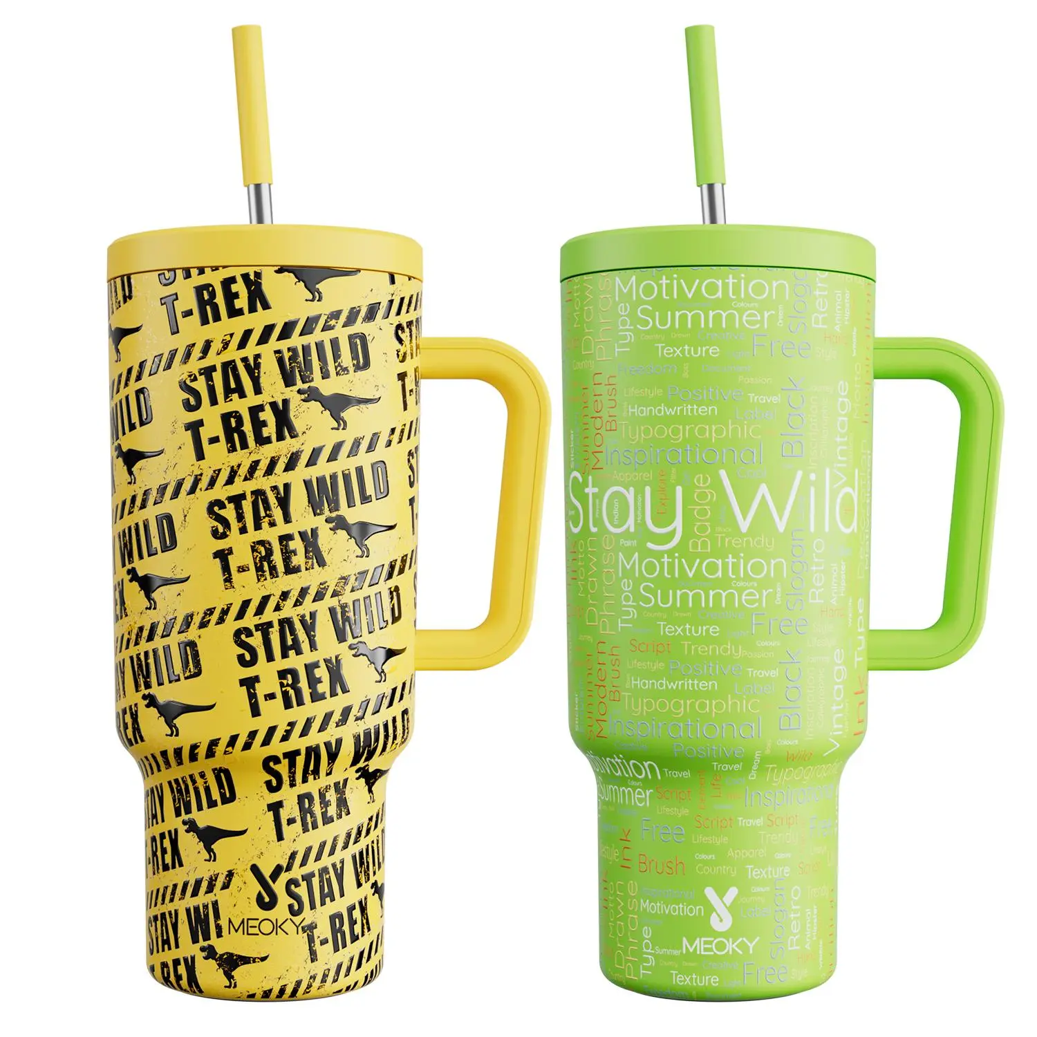 Yellow T-Rex+Green Stay Wild