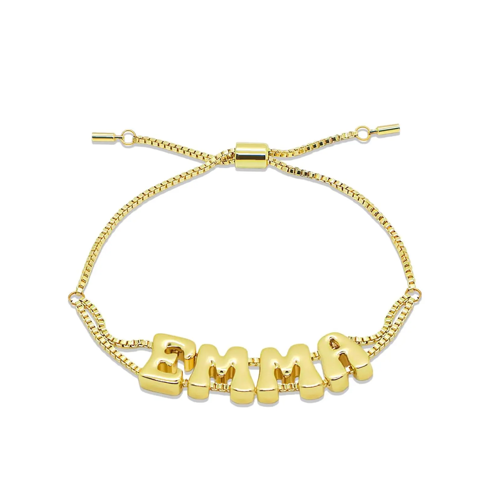 Personalized bubble name bracelet