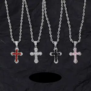 Street Style Multi- color cross Necklace & Pendant Necklace for Men & Women As Gift,2025 New Trendy Necklace