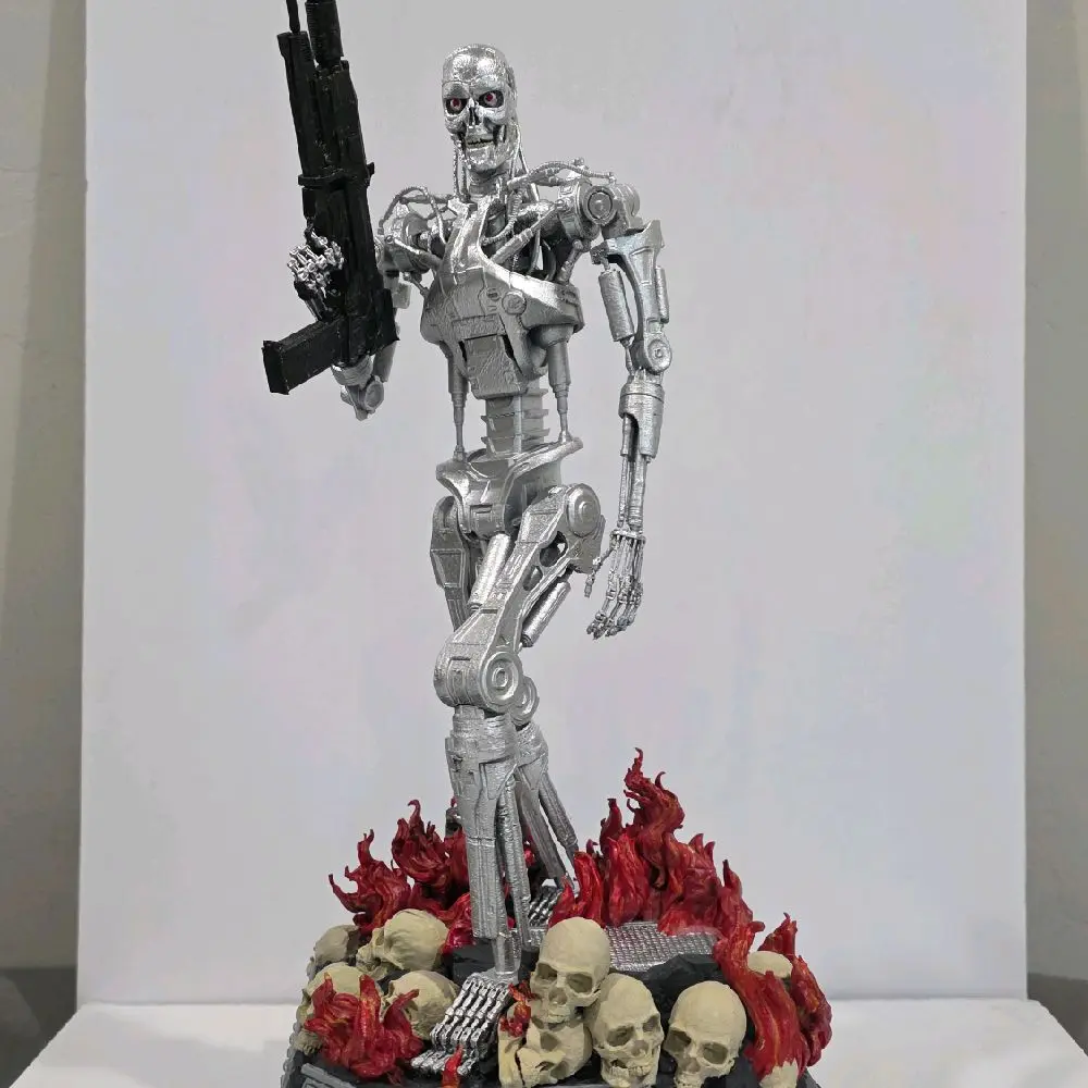 16.5 in tall 3d printed and painted Terminator T-800