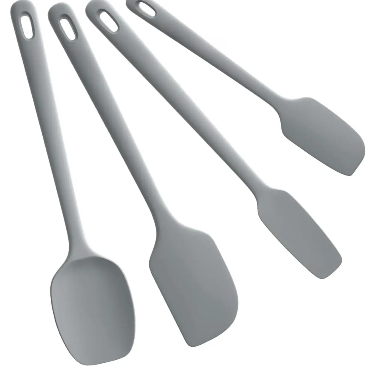 4 Pieces Silicone Spatula Set, Food Grade Rubber Spatula, Upgrade Strong Handle with Ergonomic Grip, Heat Resistant for Nonstick Cookware, Cooking