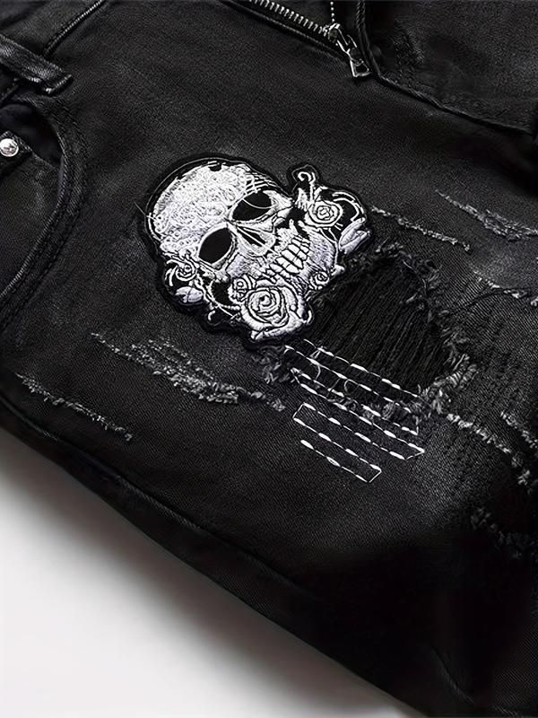 New Ripped Straight Leg Jeans for Men, Trendy Distressed Denim Jeans, Casual Fashion for All Seasons, Comfortable Fit