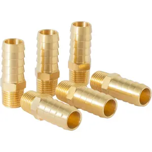 Hose Barb Fittings 1/2 Inch Barb * 1/4 Inch Brass Air Hose Fittings, 1/2" to 1/4" Male Pipe Air Line Repair Adapter