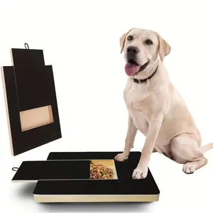 Heavy-Duty Dog Paw Grooming Board with Snack Box, Non-Slip Base, Natural Wood, Easy Clean Nail Trimming Station, Professional Pet Tool