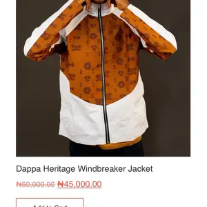 Dappa Heritage Windbreaker Jacket - Stylish Orange & White Design with Floral Patterns for Men
