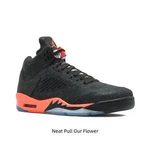 Black & Infrared Retro Mid-Top Sneakers – Full Crackled Pattern with Bold Shark Tooth Design for Streetwear Fans
