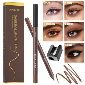24HR Wear Waterproof Eyeliner Pencil Smooth Creamy Easy to Color Even Pigmentation Non Clumping Sweatproof Smudge Proof Quick Dry Sharable Sharpenable Fine Tip Vegan Cruelty Free Gentle for Sensitive Eyes Ideal Christmas Gift for Women & Teens