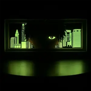 White-Haired Masked Warrior 3D Shadow Box - Dark Aesthetic Wall Art