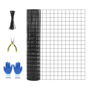 36 in x 30 ft Galvanized Welded Wire Fence, 2 x 2 in Mesh 16GA Vinyl Coated Chicken Wire Fencing, Garden Fence Border Roll Metal Wire Mesh for Yard Vegetable Plant Protection Poultry Netting