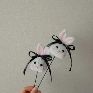 Handmade Pipe Cleaner Bunny Stick