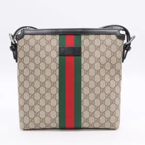 Pre-owned GUCCI Canvas Messenger Bags GG Supreme Monogram Web Messenger Bag B20346