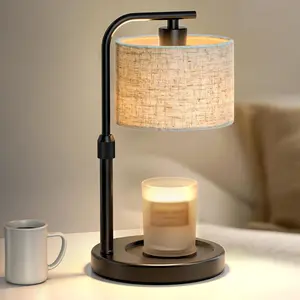 Black Candle Warmer Lamp with Timer Dimmer, Height Adjustable Electric Candle Warmer Wax Heater with 2 Bulbs, Birthday Gifts for Women Her, Mom, House Warming Gifts