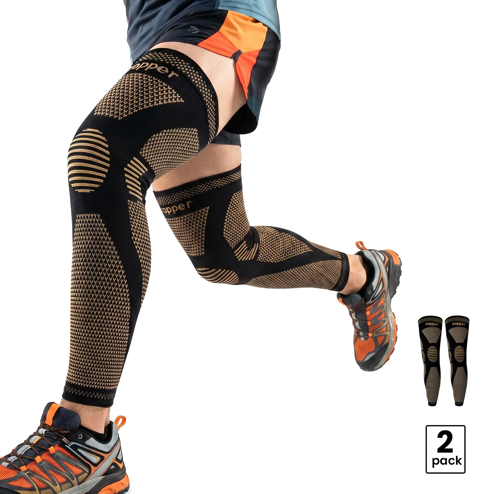 UGEM 20-30mmHg Copper Compression Sleeves for Varicose Veins & Swelling - Non-Slip Full Leg Support (Medias para Circulación y Varices) summerwins