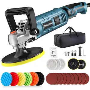 Buffer Polisher, 1600W 7 Inch Rotary Buffer Polisher Waxer, 7 Variable Speed 500-3300 RPM, Detachable Handle for Car, Boat Sanding, Polishing, Waxing Tool Box Tool Kit Heavy Duty#fathersdaygift