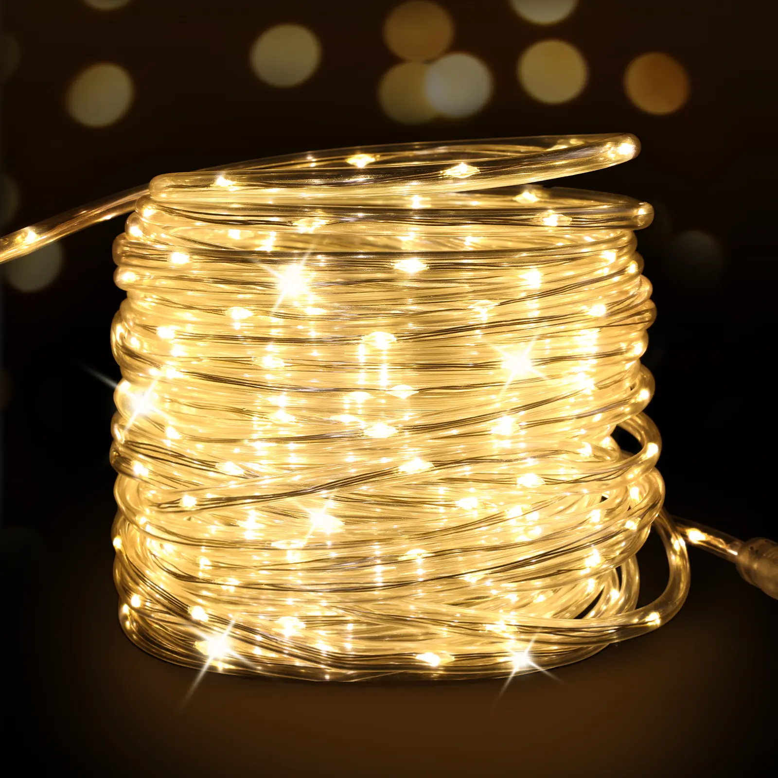 Connectable Rope Lights Plug in,66FT 200 LED Rope Lights for Outside,Waterproof 8 Modes Remote Tube Light for Indoor Outdoor Christmas Wedding Birthday Patio Porch Garden,Warm White