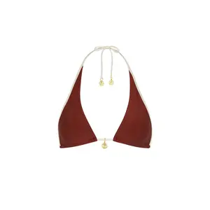 Bind Tie Halter Bikini Top - Cinnamon Sugar