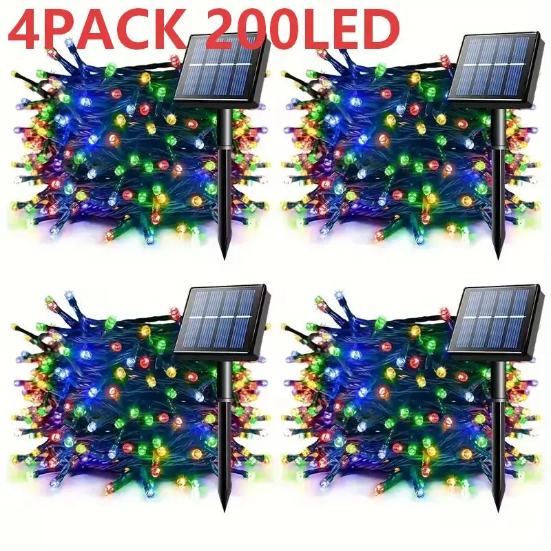 Outdoor Solar String Lights, Solar Firefly String, 400/800 LED Solar Christmas Lights Waterproof, 8 Lighting Modes, for Christmas Tree Wedding Party Garden Decor, Outdoor Decorative Lights, Outdoor Decoration Light, Holiday Decoration Lights