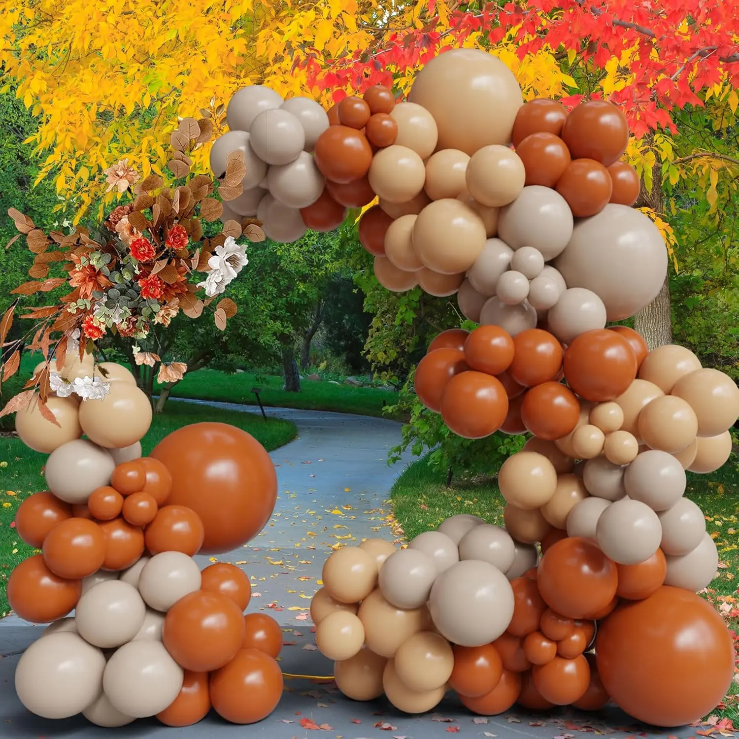 Burnt Orange, Nud Retro White Balloon Arch Kit 127Pcs Terracotta Peach Fall Colors Decor Little Cutie Balloon Garland For Autumn Celebrations, Baby Showers，Citrus Birthday, Pumpkin Thanksgiving Events