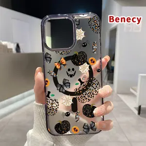 Magnetic Phone Case Supports Wireless Charging for iPhone 15 16 14 Pro Max 13 12 11 XR XS Plus E Halloween Whimsy Pattern Pattern Shockproof Durable ultra-thin Crystal Transparent Protective Cover