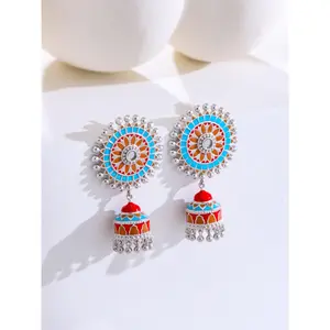 Radiant Reflection Stud Jhumka Earrings