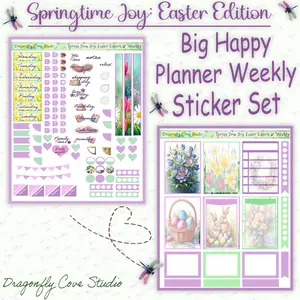 Big Happy Planner Stickers – Springtime Joy Easter Theme (Weekly Layout)