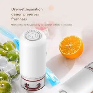 Smart Vacuum Pump Smart Vacuum Sealer Air Pump Silent Wireless Vacuum Sealing Kit Dry Wet Dual Use Multifunctional Air Pump Food Pump Portable Electric Suction Pump Vacuum Bag Pump for Food Storage and Preservation (Ships without Battery)