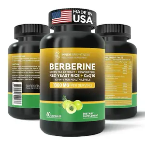 13-IN-1 Berberine 1300mg with Green Tea Extract, Resveratrol, Red Yeast Rice & CoQ10 – Health Balance Support Supplement – Immune Health – 60 Capsules