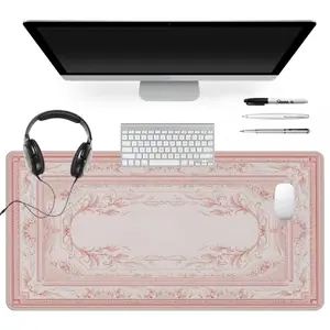 Extra Large Floral Pink Vintage Mouse Pad Elegant Gaming Mouse Pad 35x16 Inch Computer Keyboard Mousepad Gaming Desk Accessory Suitable for Families, Offices and Schools. Perfect Gift for Family Members and Friends