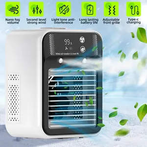 【SummerVibes】2026 NEW  Portable  Air Cooler Mini Air Conditioner Upgraded Air Cooler Cooling Fan Small Air Conditioner 2 Speed Cool Mist & Speeds for Room Office Camping Car