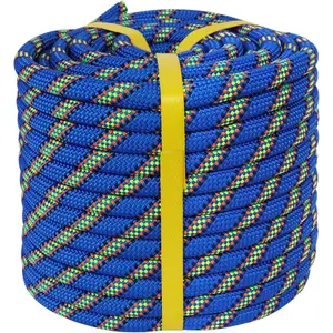 Braided Rope (1/2 in x 200 ft) Arborist Rigging Rope 48 Strands for Tree Work Climbing Pulling Swing, Blue