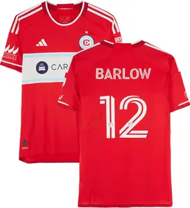 Tom Barlow Chicago Fire FC Autographed Match-Used #12 Red Jersey from the 2024 MLS Season - Size L - Fanatics Authentic Certified