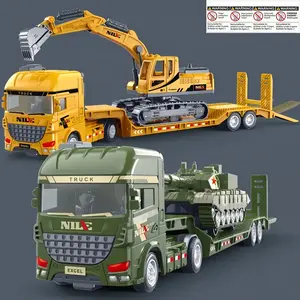 Engineering Military Transport Toy Set, Includes Excavator and Tank Components, Educational Toy for Boys Ages 3-6, Perfect Birthday Gift