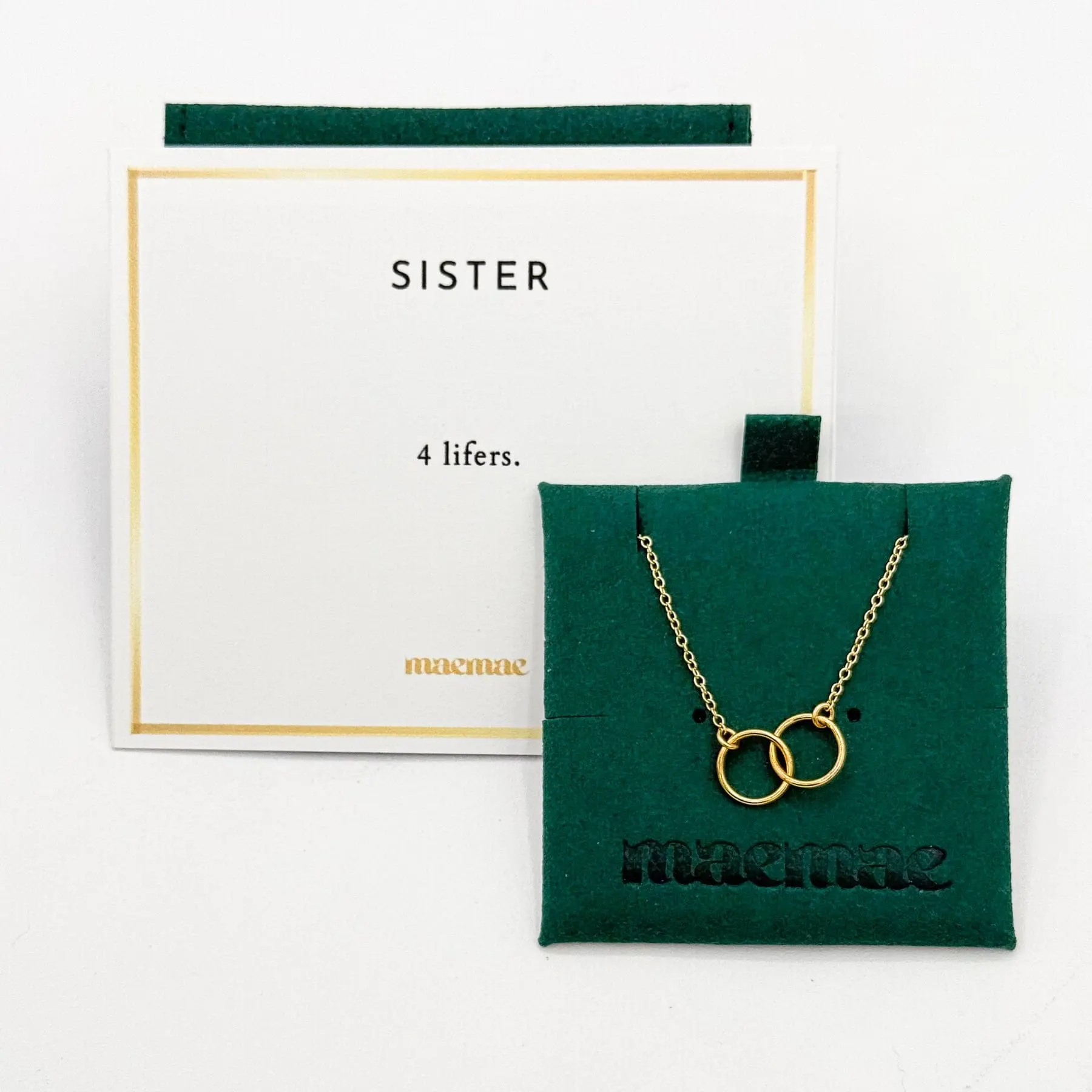 Sisters Necklace - 14k Gold-Filled Double Circle - MaeMae Jewelry