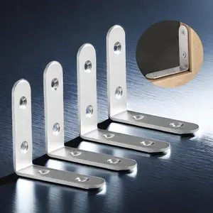 Stainless Steel Corner Bracket, L-shaped Corner Bracket, Right Angle Bracket Suitable for Wooden Furniture Tables, Chairs, Cabinets, Shelves, Beds