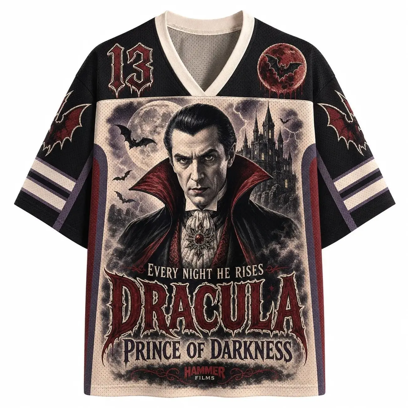 Dracula: Prince of Darkness Movie Jersey Shirts → Dracula: Prince of Darkness Movie Jersey Shirts, Vintage Horror Baseball Jersey, Gothic Movie Mesh Sports Shirt, Halloween Fan Jersey, Unisex Athletic Wear UAK
